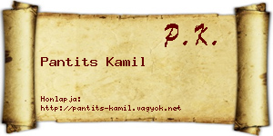 Pantits Kamil névjegykártya